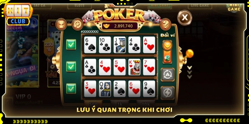 Các lưu ý giúp tăng cơ hội thắng 